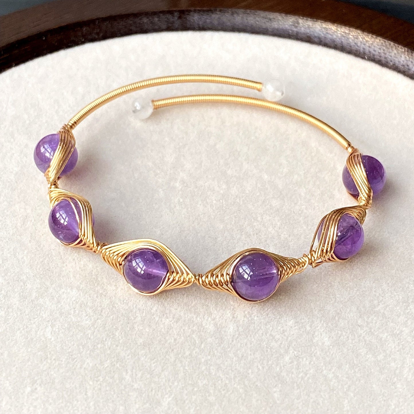 Amethyst Wire Wrapped Cuff Bracelet