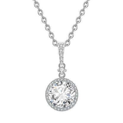 Clear Quartz Round Necklace (925 Sterling Silver)