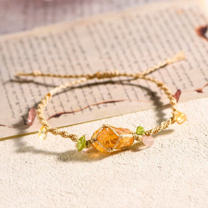 Raw Citrine Handwoven Bracelet