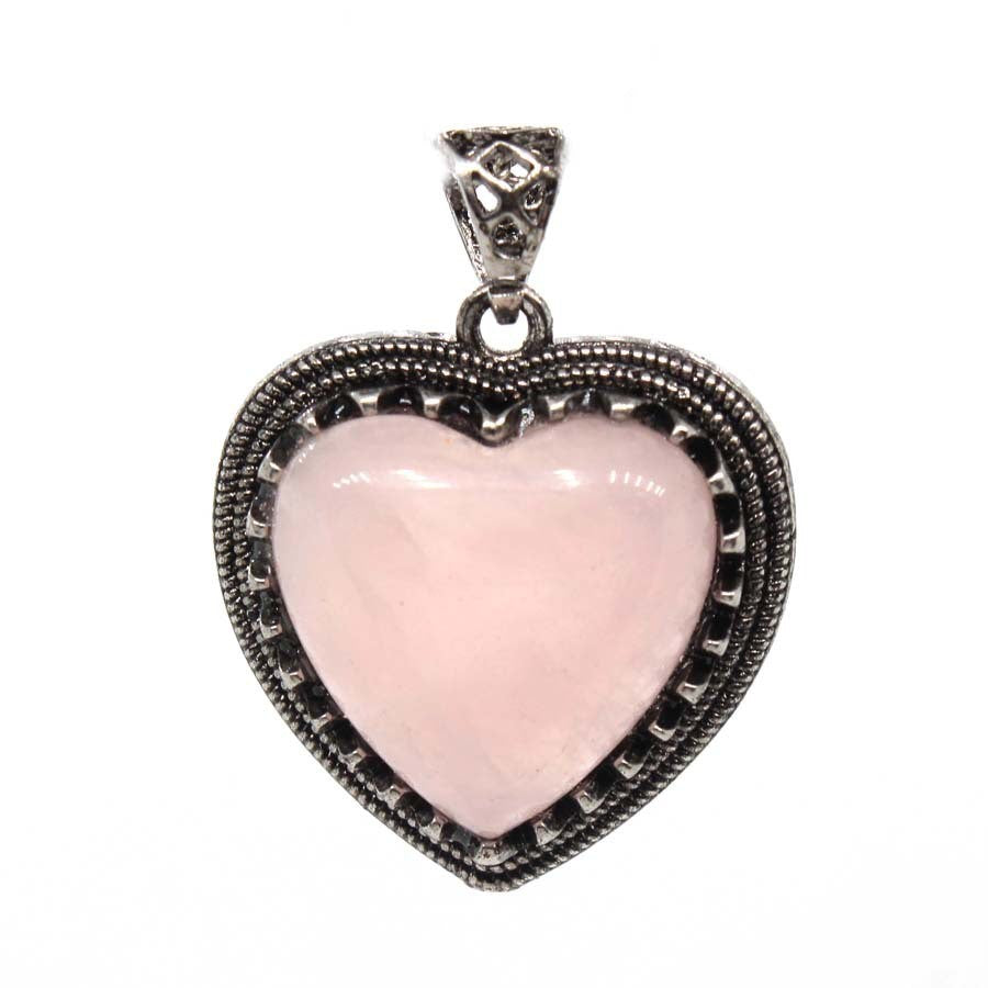 Rose Quartz Vintage Heart Necklace