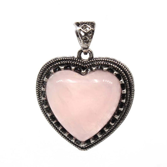 Rose Quartz Vintage Heart Necklace