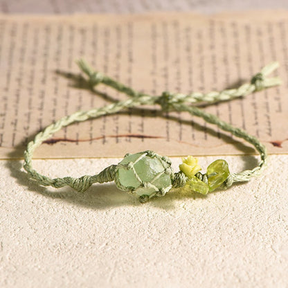 Raw Fluorite Bracelet with Flower Charm