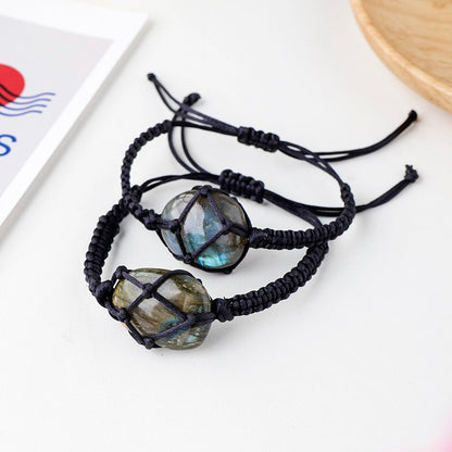 Labradorite Netted Handwoven Bracelet