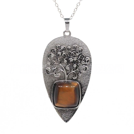 Tiger Eye Tree of Life Necklace