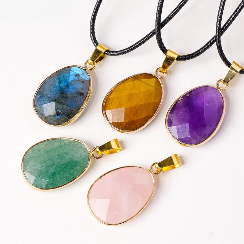 Amethyst Faceted Oval Necklace