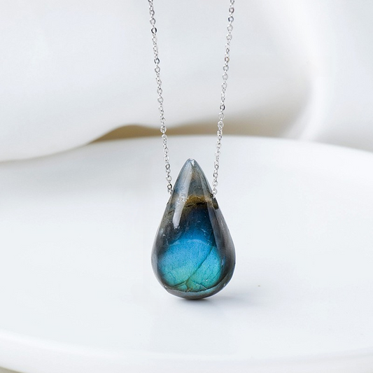 Labradorite Mermaid’s Tear Necklace