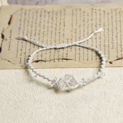 Raw Clear Quartz Handwoven Bracelet