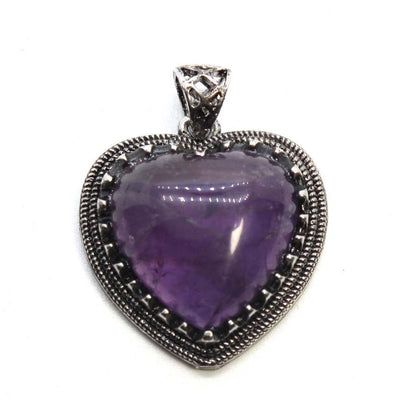 Amethyst Vintage Heart Necklace