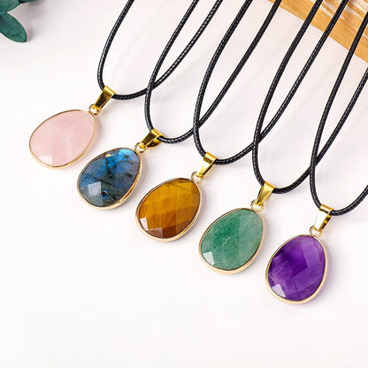 Amethyst Faceted Oval Necklace