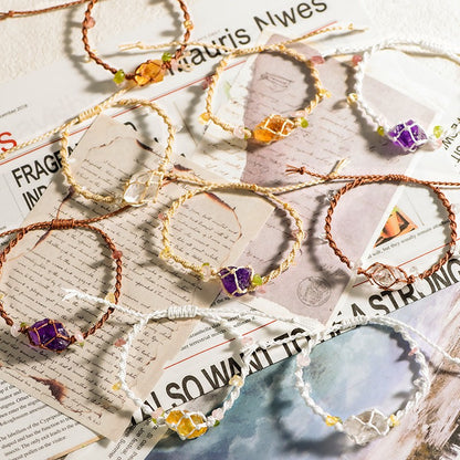Raw Amethyst Handwoven Bracelet