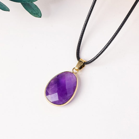 Amethyst Faceted Oval Necklace