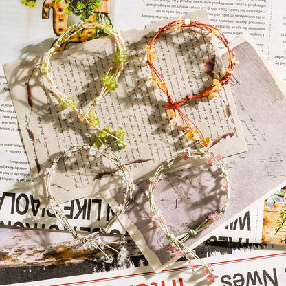 Peridot Chip Multi Strand Handwoven Bracelet