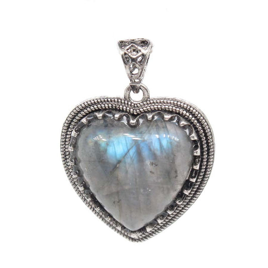 Labradorite Vintage Heart Necklace