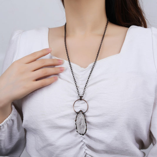 Raw Clear Quartz Necklace