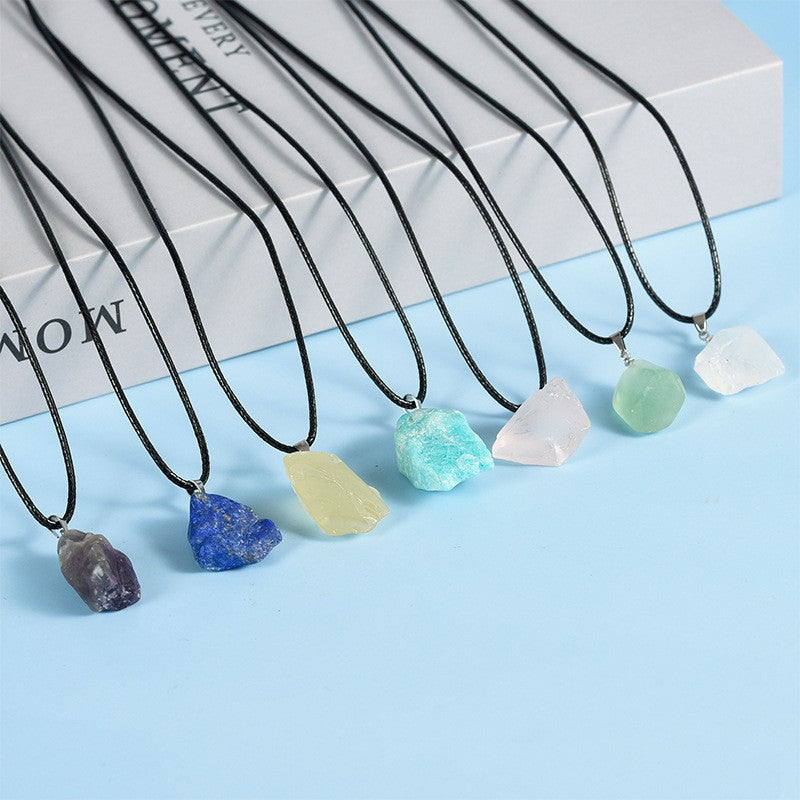 Raw Crystal Necklace Collection - Minimal Essence