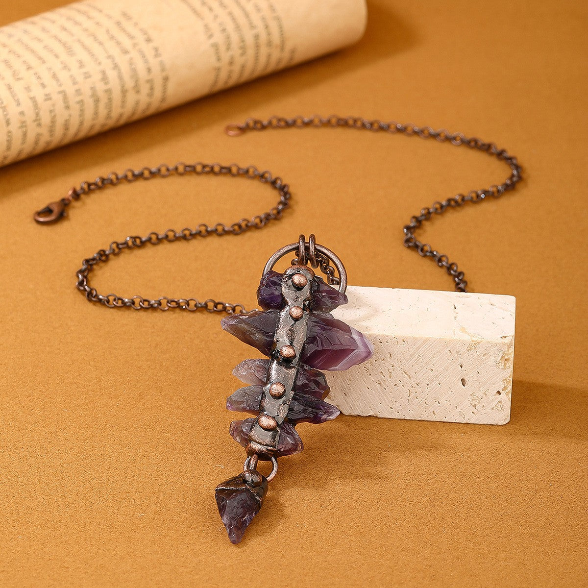 Raw Amethyst Statement Necklace