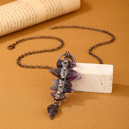 Raw Amethyst Statement Necklace