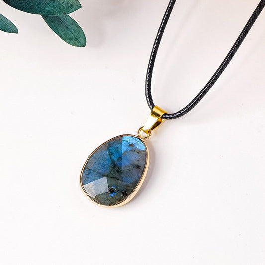 Labradorite Faceted Oval Necklace