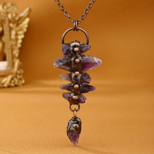 Raw Amethyst Statement Necklace