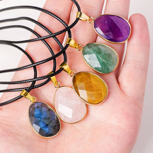 Amethyst Faceted Oval Necklace