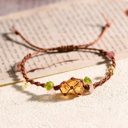 Raw Citrine Handwoven Bracelet