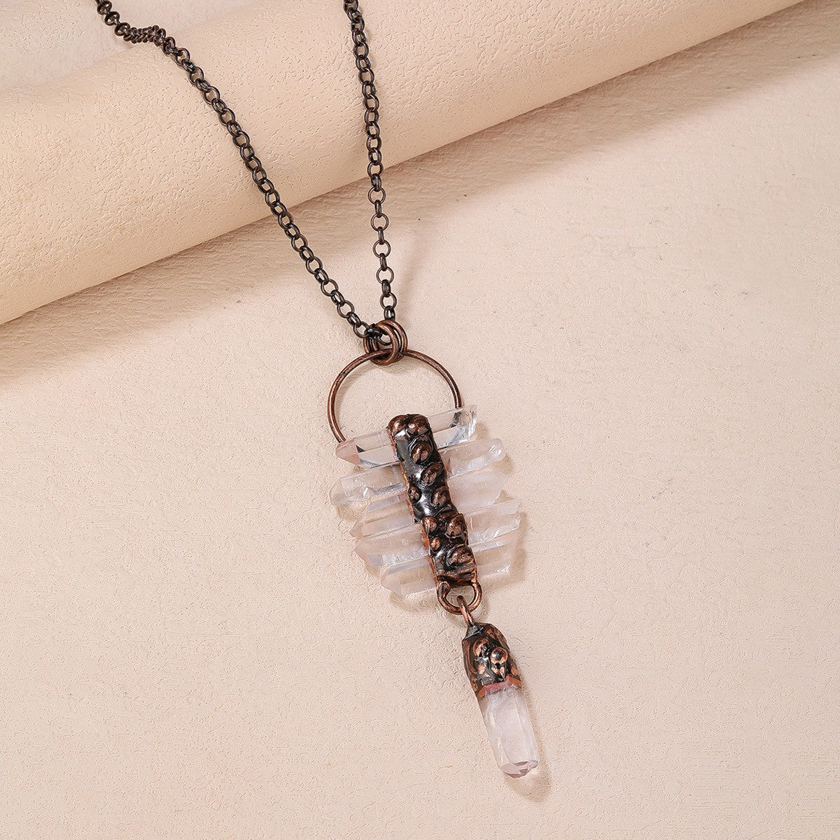 Raw Clear Quartz Statement Necklace