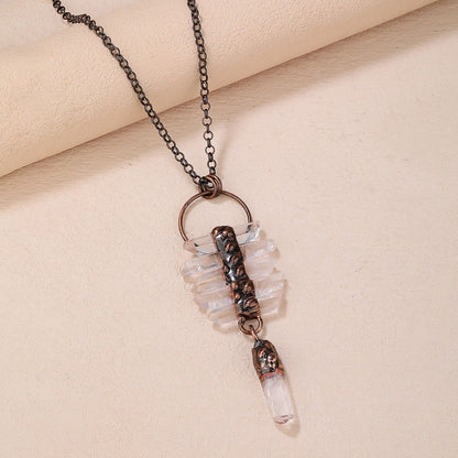 Raw Clear Quartz Statement Necklace