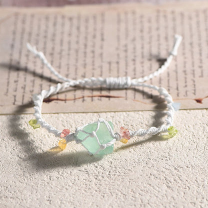Raw Fluorite Handwoven Bracelet