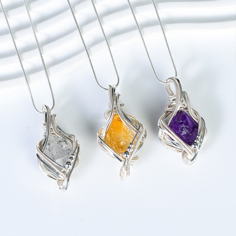 Raw Amethyst Hand-Wrapped Necklace