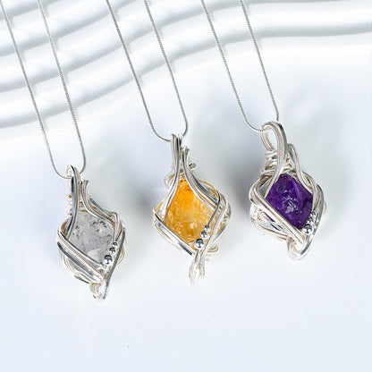 Raw Amethyst Hand-Wrapped Necklace