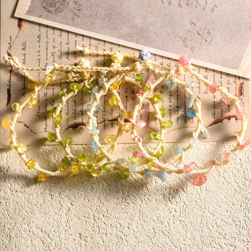 Peridot Chip Handwoven Bracelet