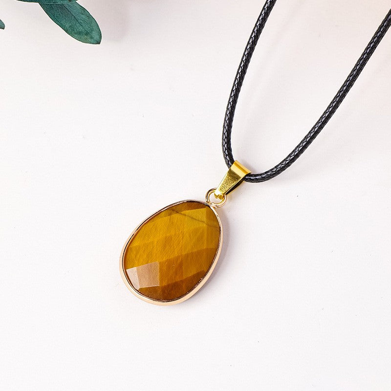 Tiger Eye Faceted Oval Necklace