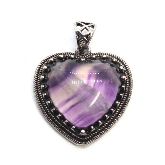 Fluorite Vintage Heart Necklace
