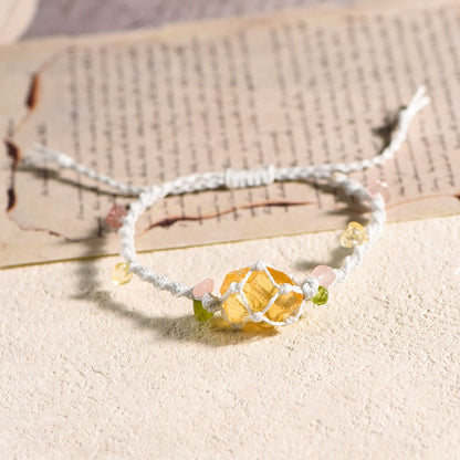 Raw Citrine Handwoven Bracelet