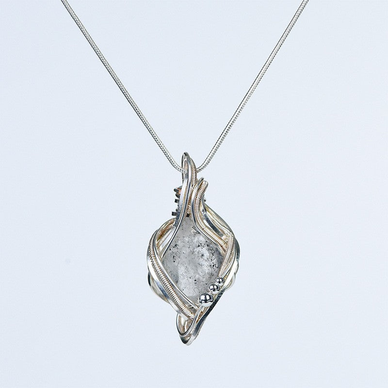 Herkimer-Style Quartz Hand Wrapped Necklace