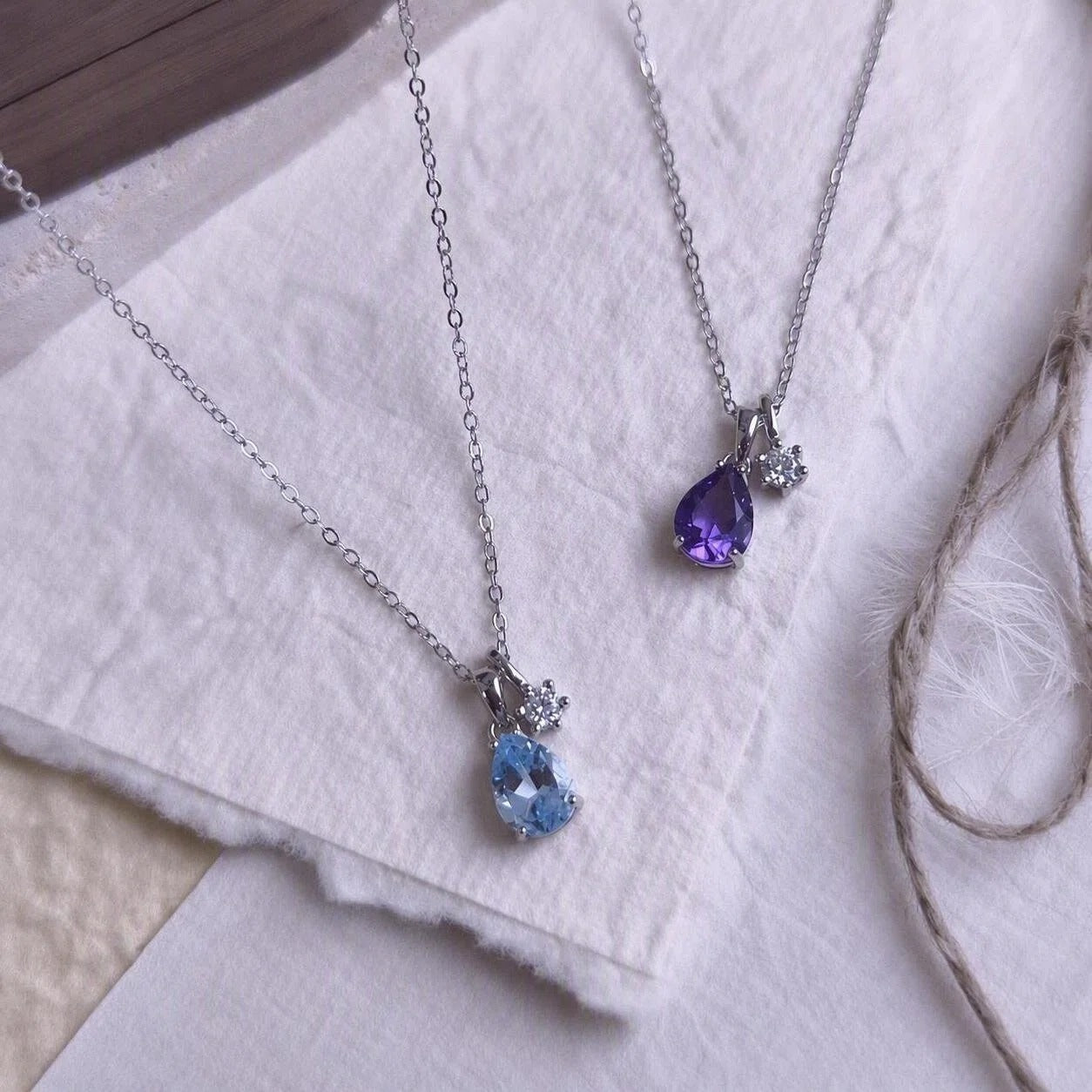 Amethyst Teardrop Necklace (925 Sterling Silver)