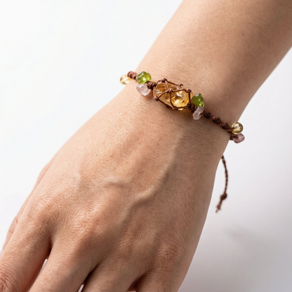 Raw Citrine Handwoven Bracelet